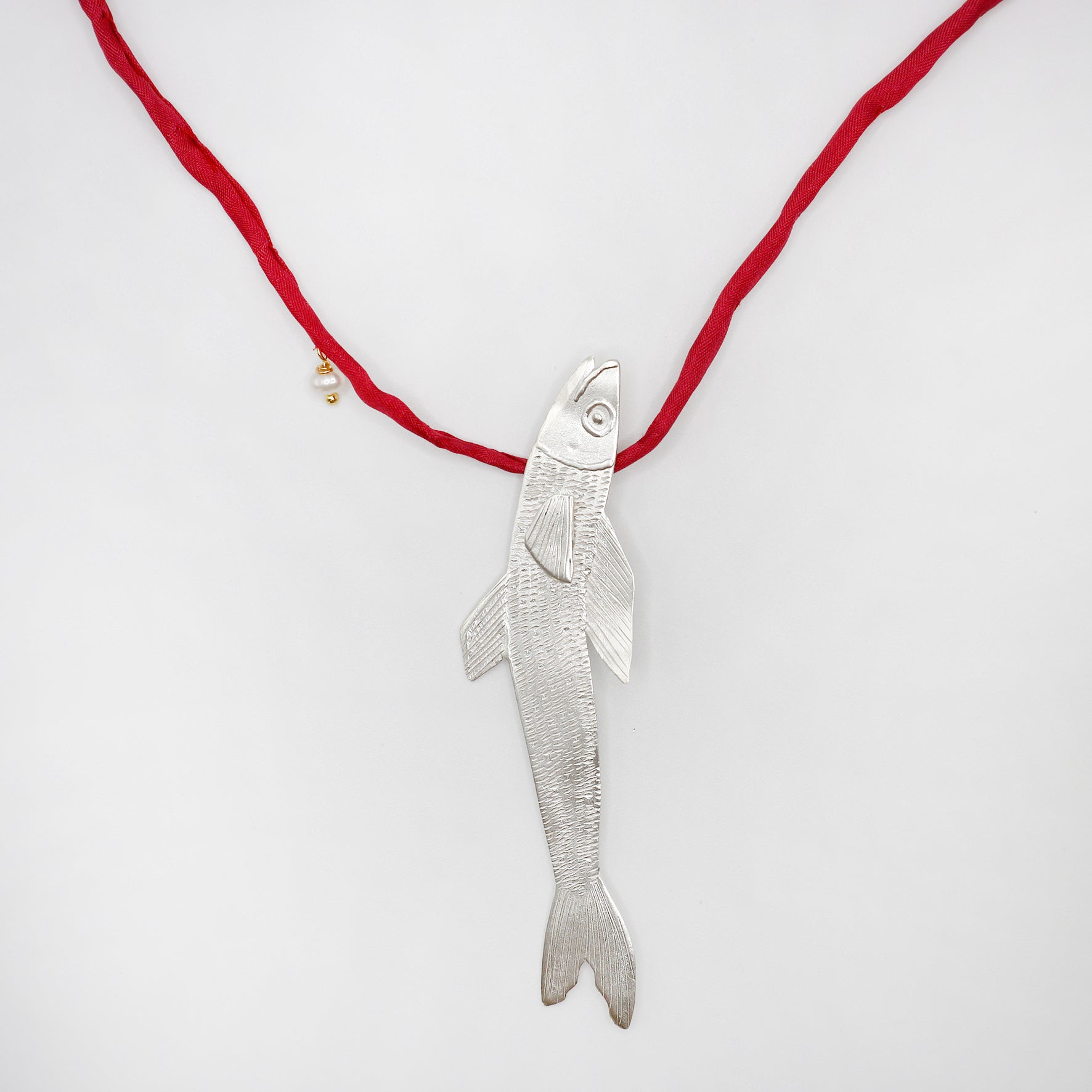 TROUT fish necklace - sterling silver - *one of a kind*