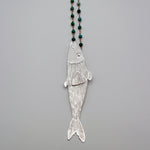 SEA BASS fish rosary necklace - sterling silver - *one of a kind*