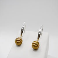 RIB BILIES earrings - sterling silver with gold plated brass