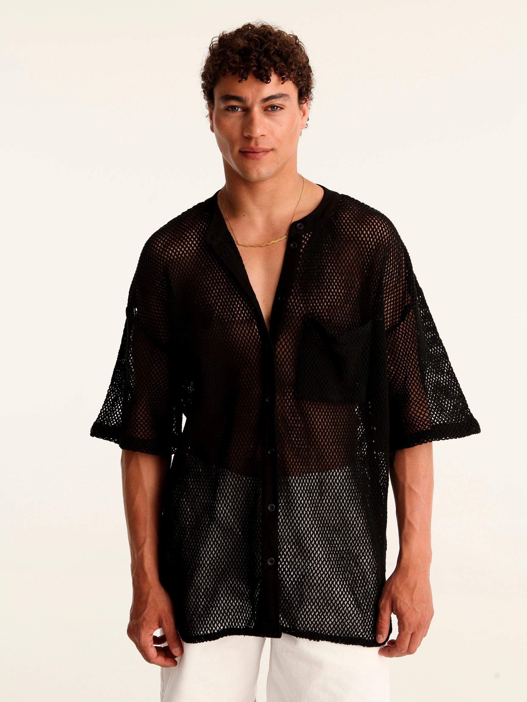 NET BLACK mao men shirt