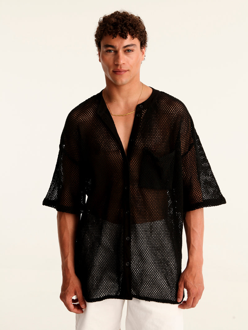 NET BLACK mao men shirt