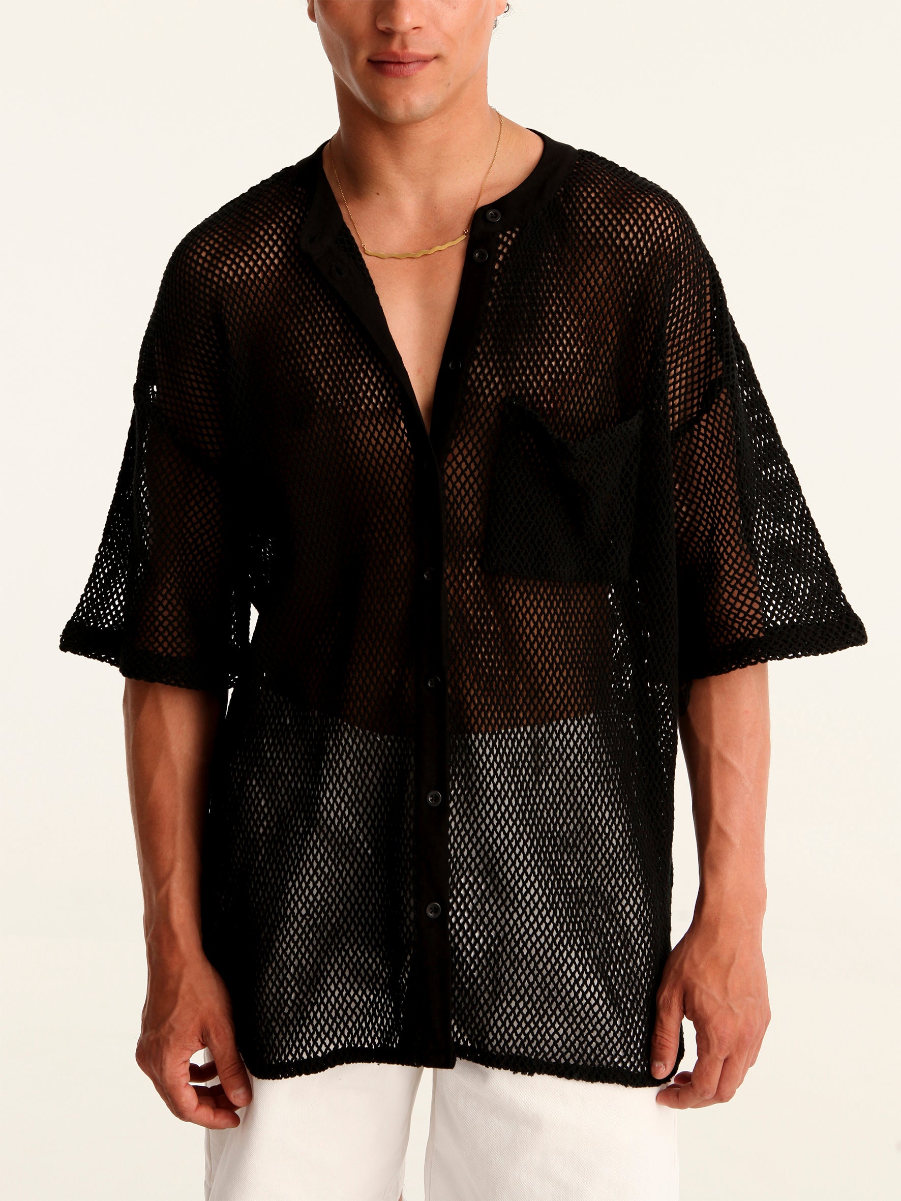 NET BLACK mao men shirt