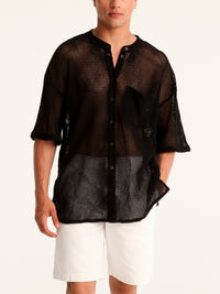 NET BLACK mao men shirt