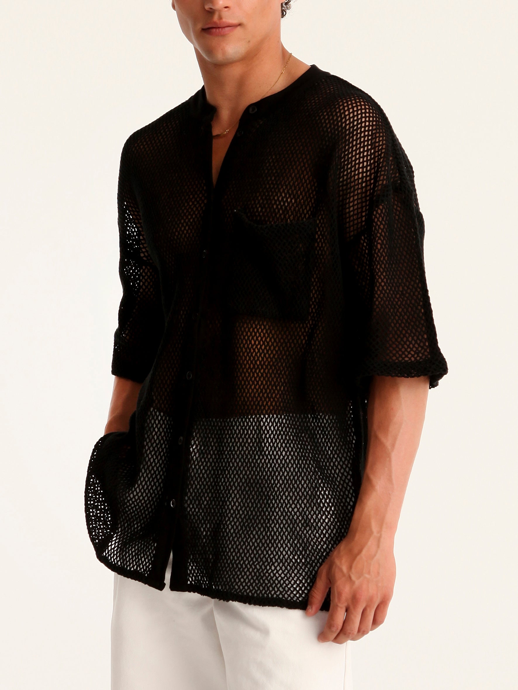 NET BLACK mao men shirt