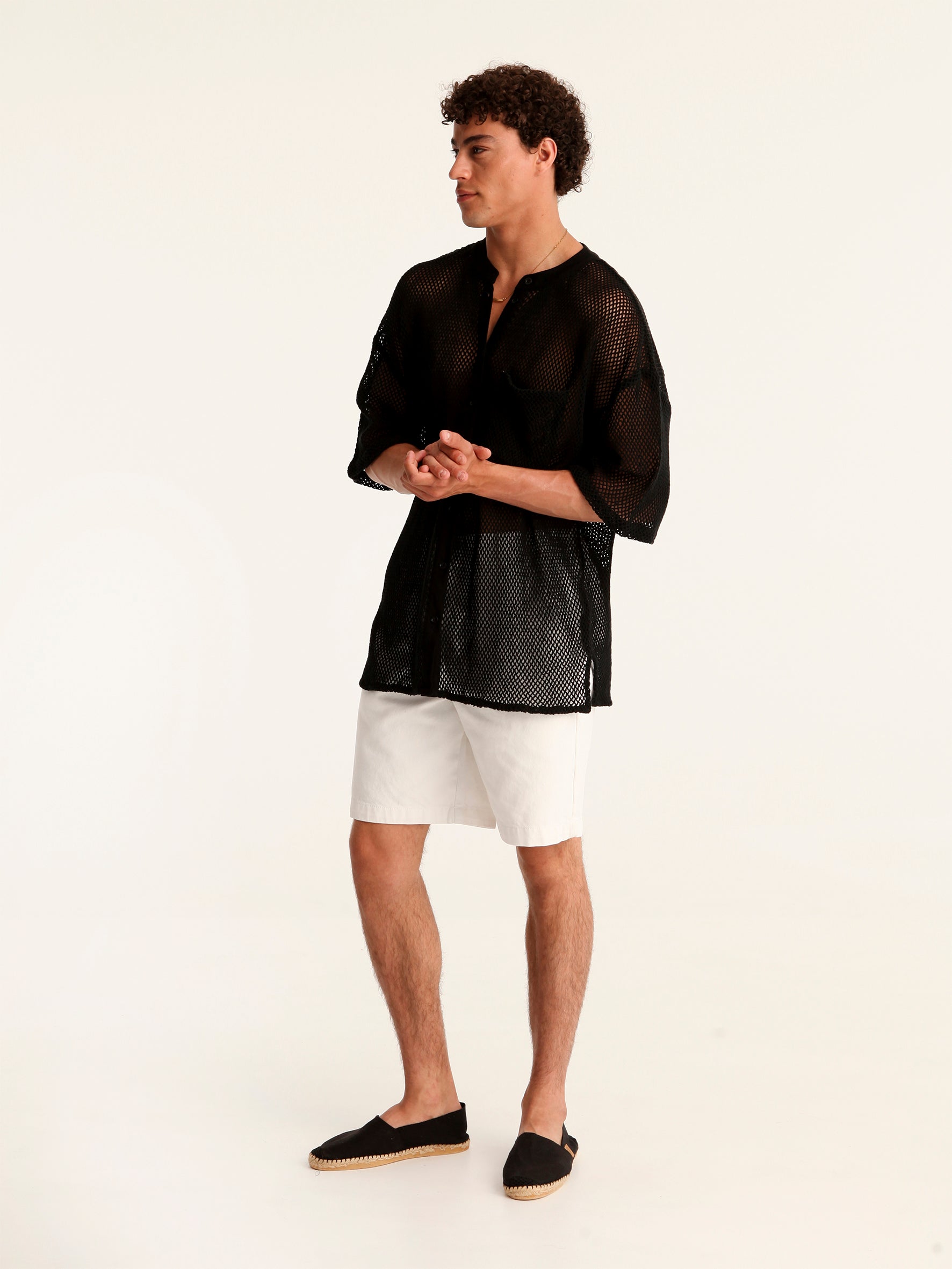 NET BLACK mao men shirt