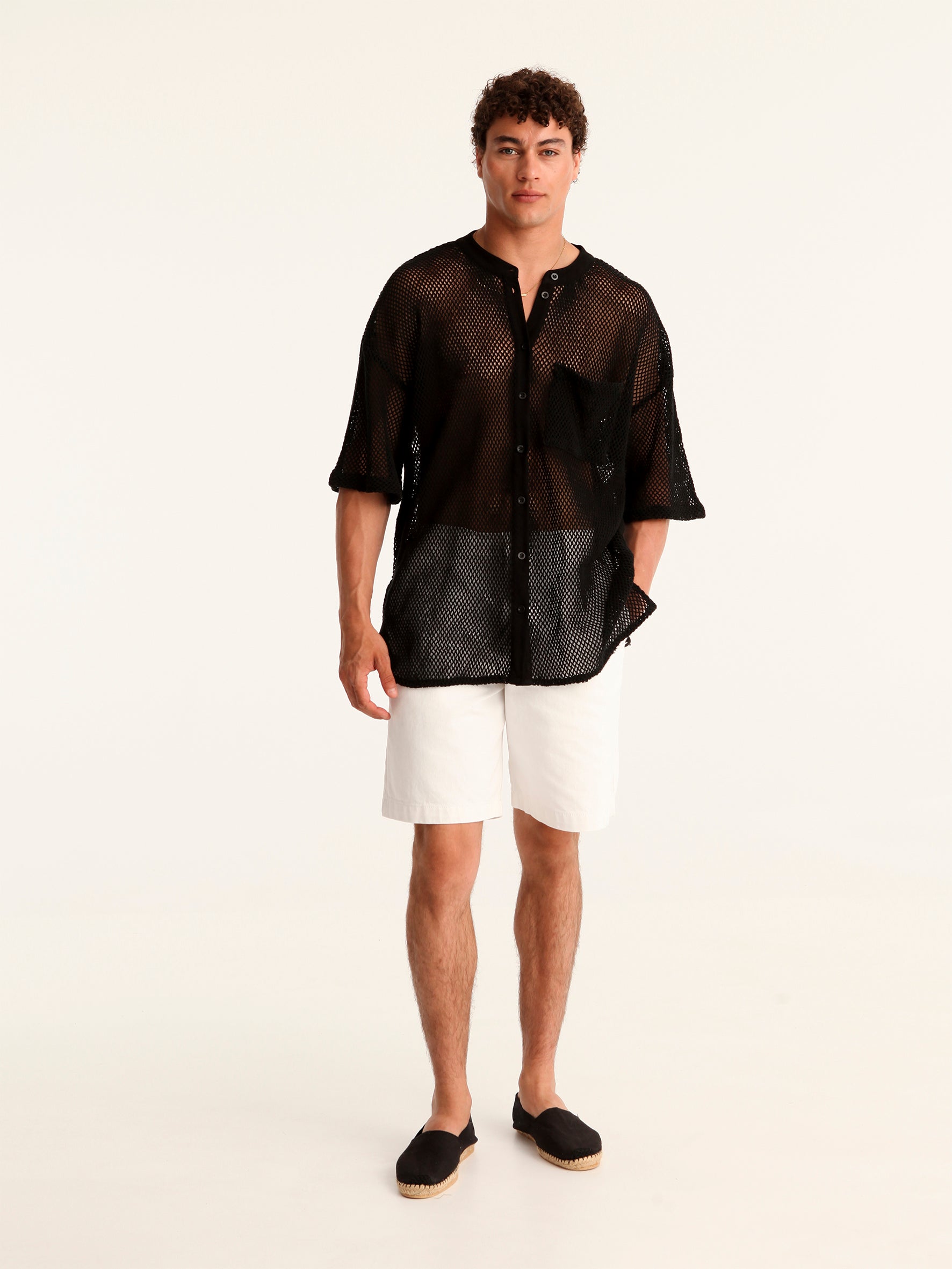 NET BLACK mao men shirt