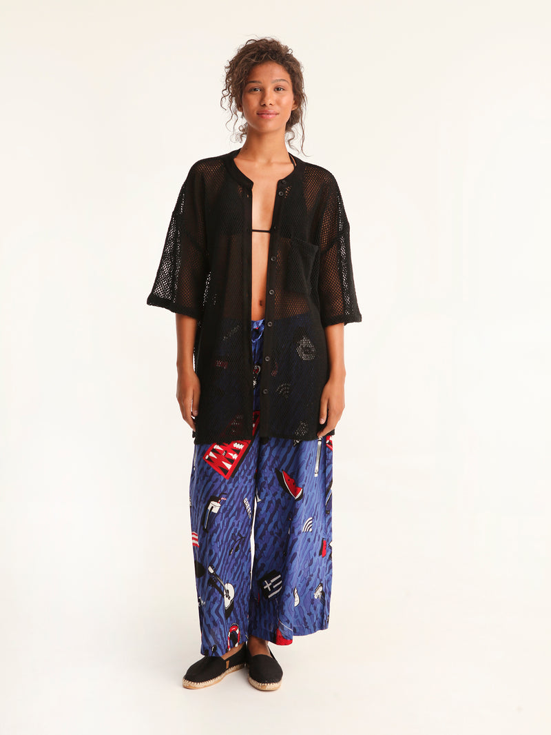 NET BLACK mao men shirt
