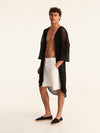 NET BLACK belted kimono