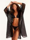 NET BLACK belted kimono