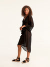 NET BLACK belted kimono