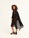 NET BLACK belted kimono