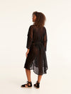 NET BLACK belted kimono