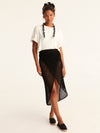NET BLACK wrap skirt