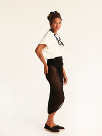 NET BLACK wrap skirt