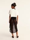NET BLACK wrap skirt
