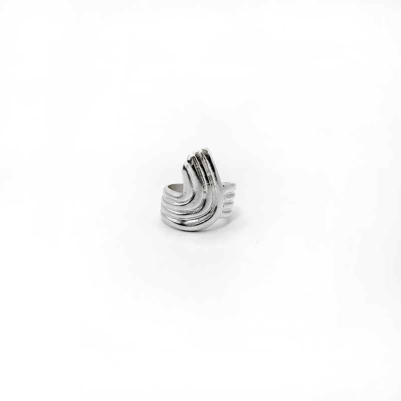 RIB CURL ring - sterling silver