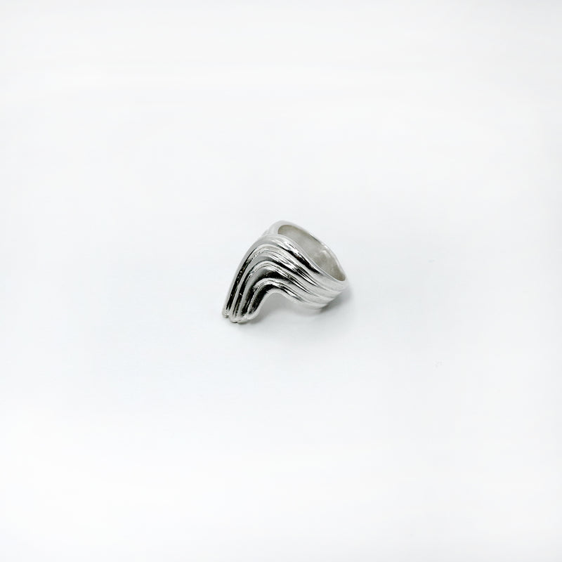 RIB CURL ring - sterling silver