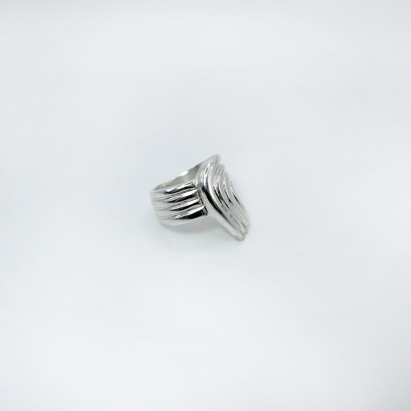 RIB CURL ring - sterling silver