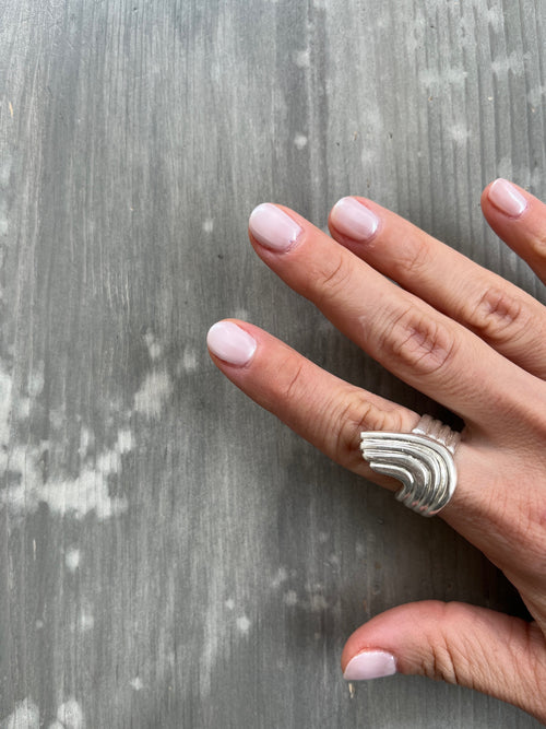 RIB CURL ring - sterling silver