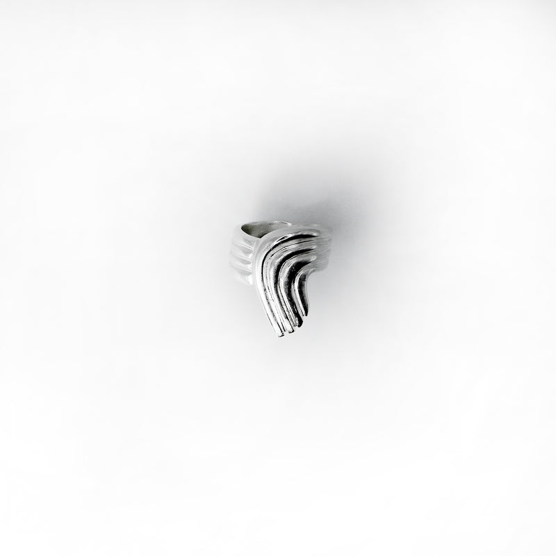 RIB CURL ring - sterling silver