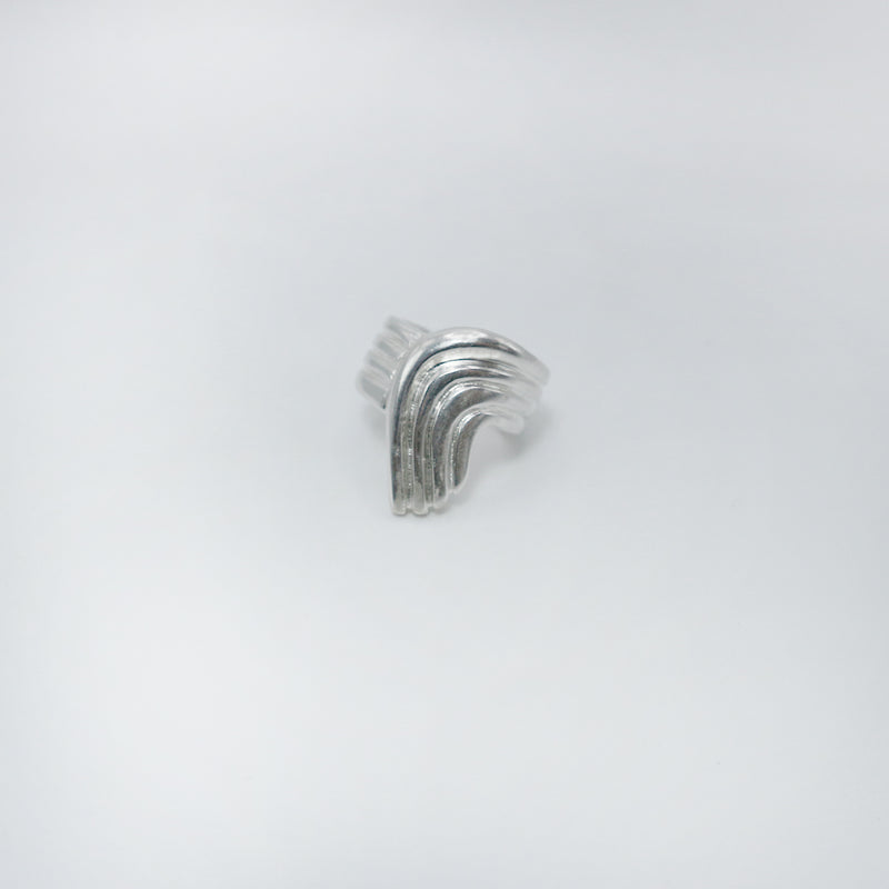 RIB CURL ring - sterling silver