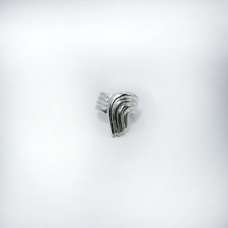 RIB CURL ring - sterling silver