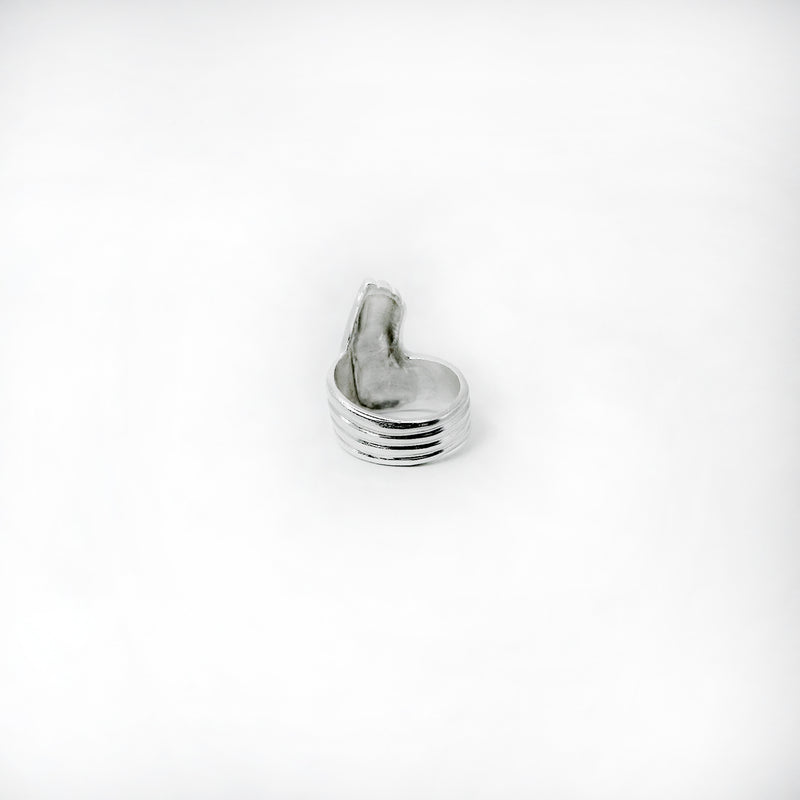 RIB CURL ring - sterling silver