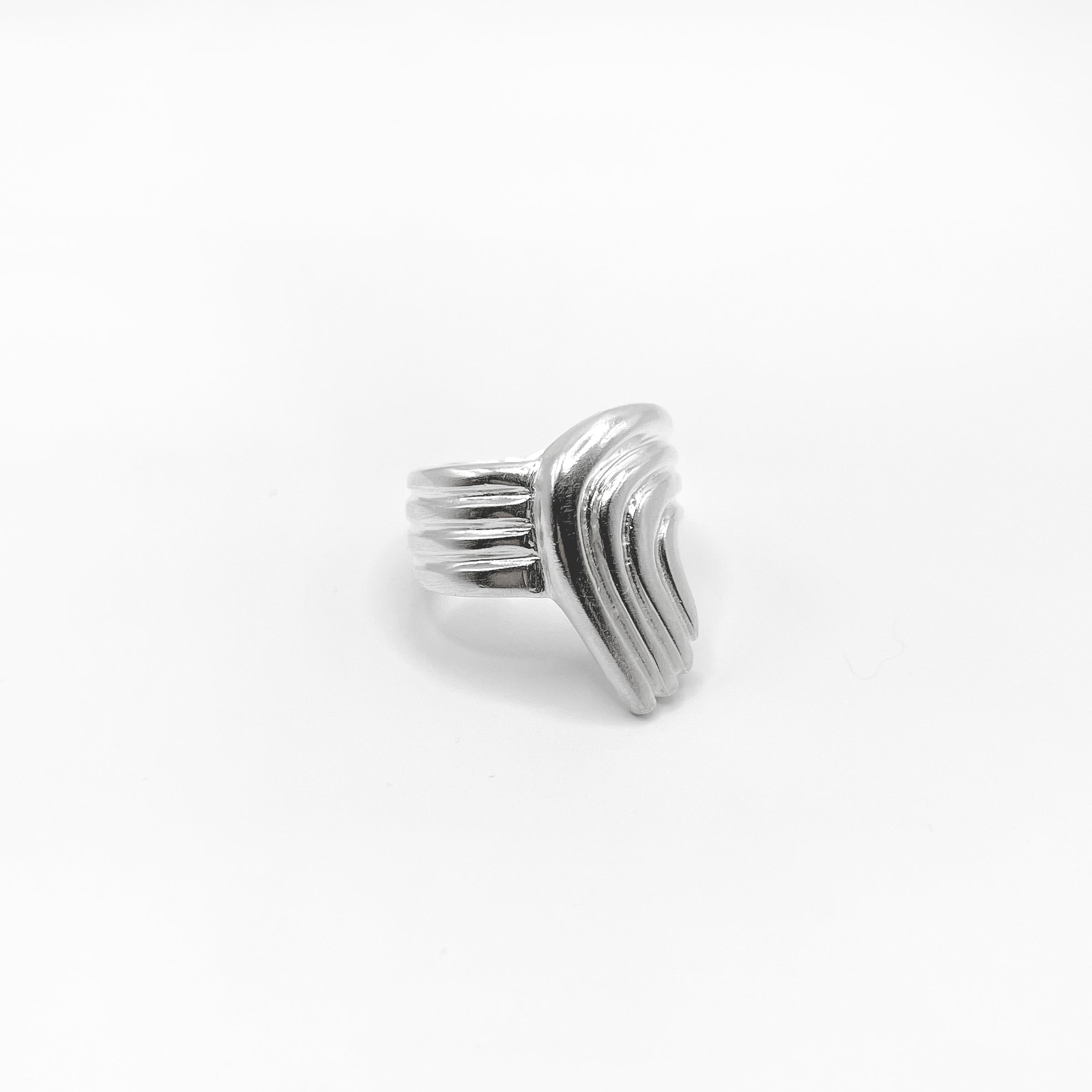 RIB CURL ring - sterling silver