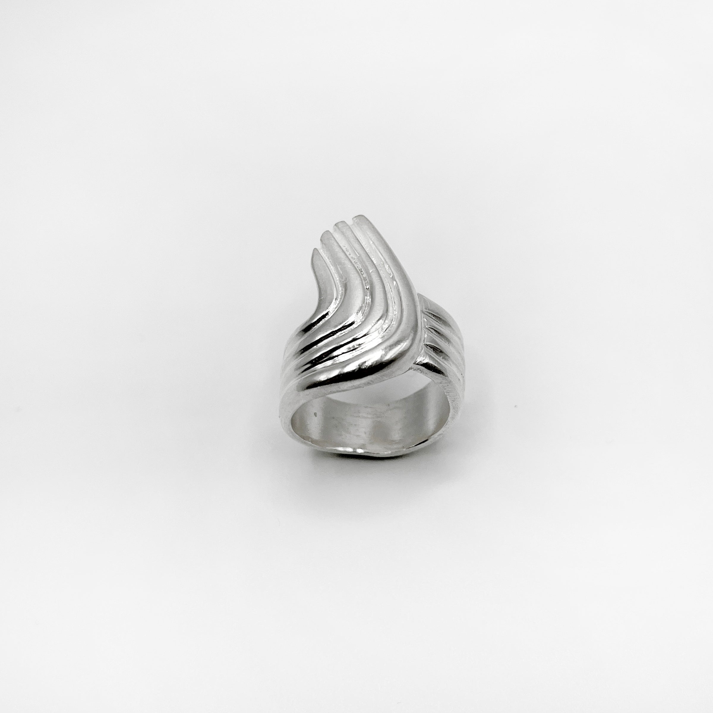 RIB CURL ring - sterling silver