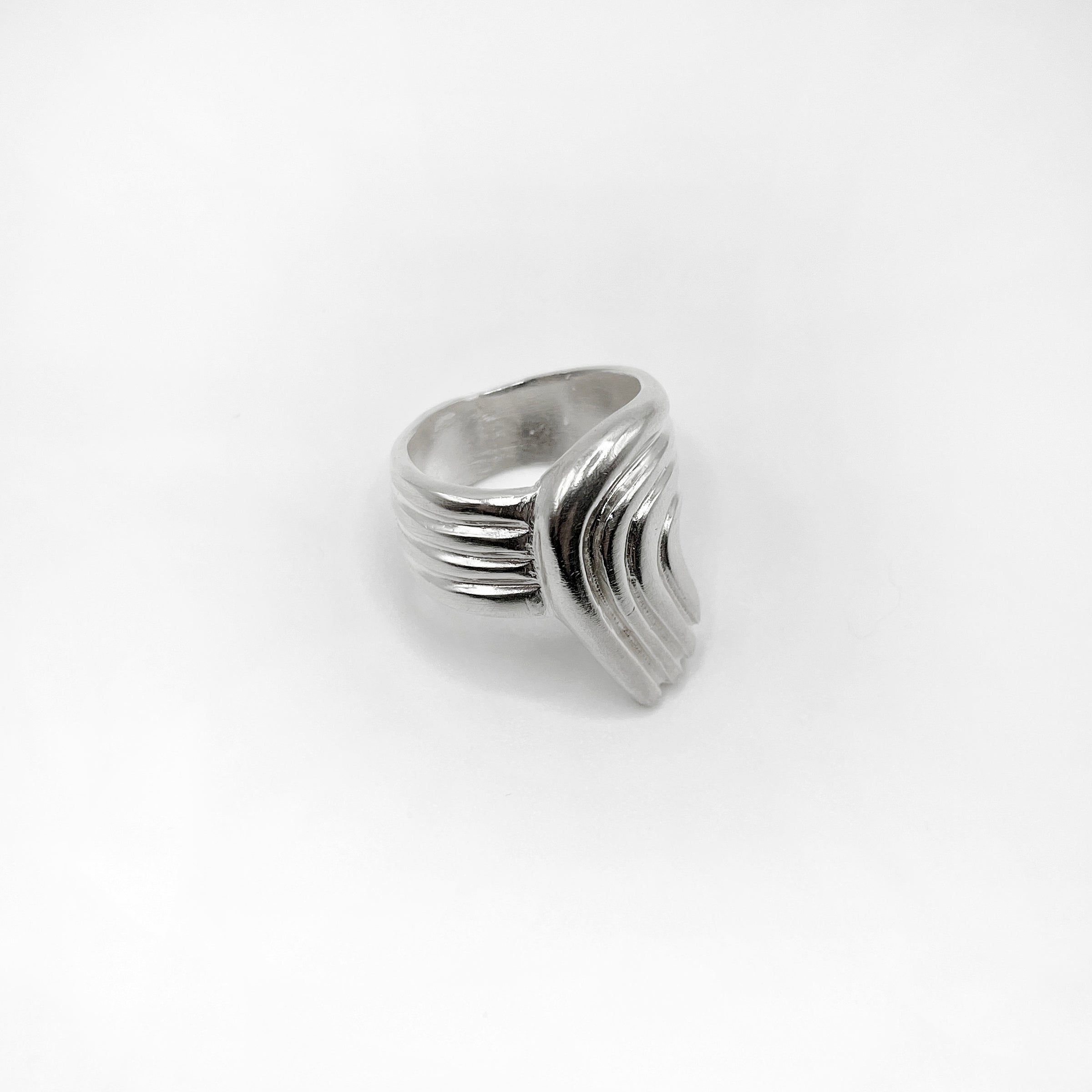 RIB CURL ring - sterling silver