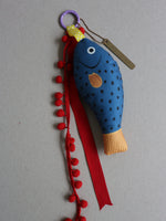 DOT FISH - fish charm - blue