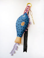 DOT FISH - fish charm - blue