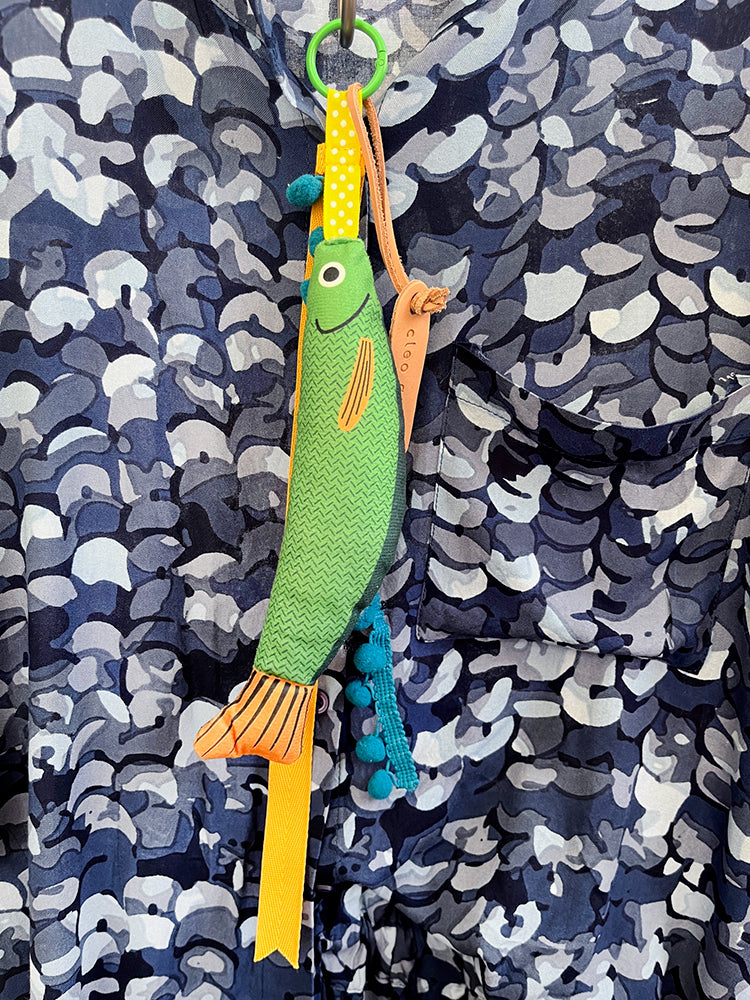AFROPSARO - fish charm - green
