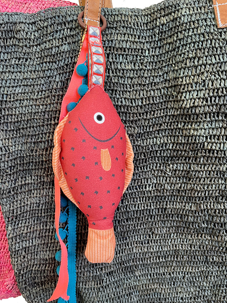 DOT FISH - fish charm - red