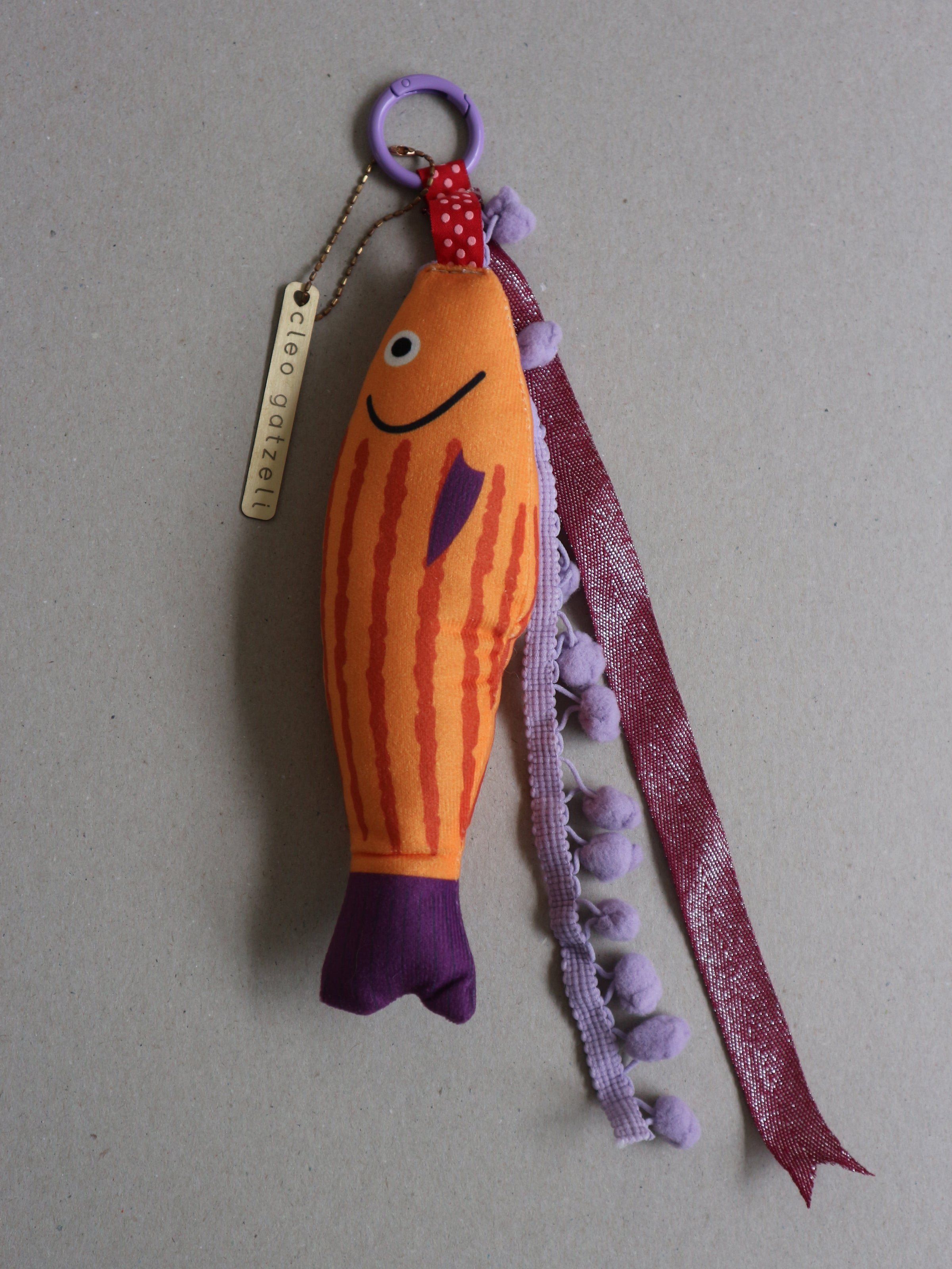 BARBUNI - fish charm - orange