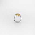 TWIST RING WITH PEBBLE ring - sterling silver - * unique and one of a kind *