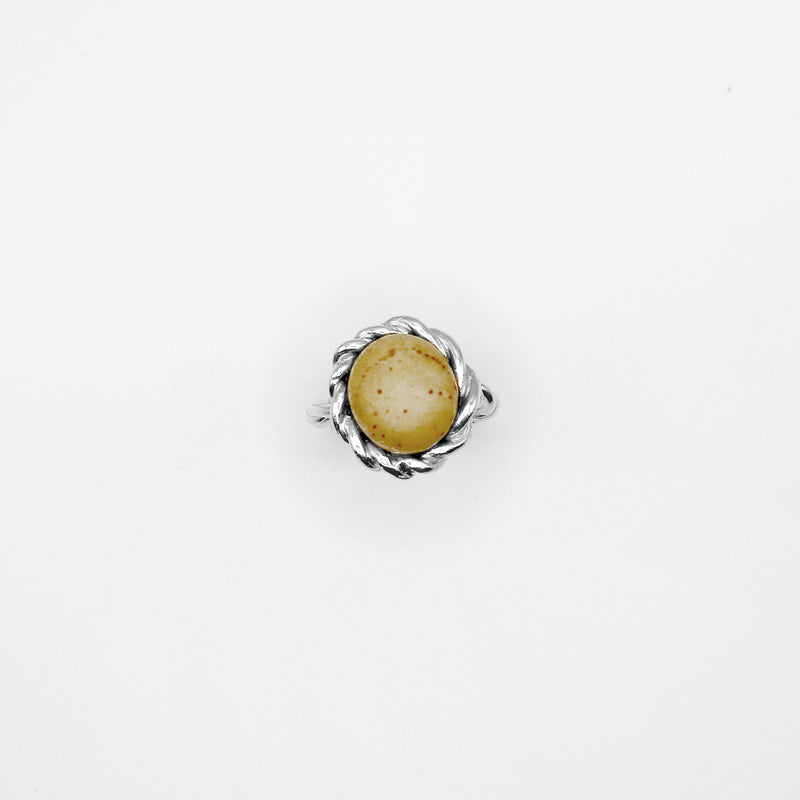 TWIST RING WITH PEBBLE ring - sterling silver - * unique and one of a kind *