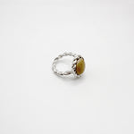 TWIST RING WITH PEBBLE ring - sterling silver - * unique and one of a kind *