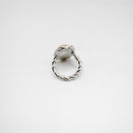 TWIST RING WITH PEBBLE ring - sterling silver - * unique and one of a kind *