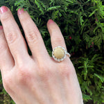 TWIST RING WITH PEBBLE ring - sterling silver - * unique and one of a kind *