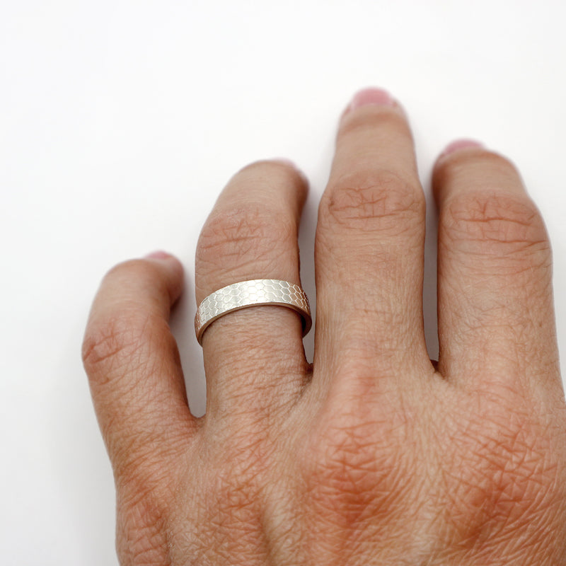TULLE EFFECT ring - sterling silver - * unique and one of a kind *