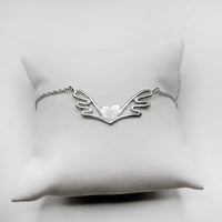 WINGS HEART necklace - sterling silver - * unique and one of a kind *