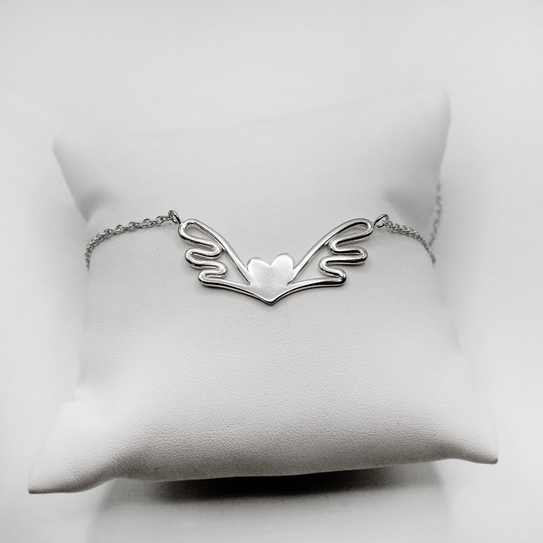 WINGS HEART necklace - sterling silver - * unique and one of a kind *