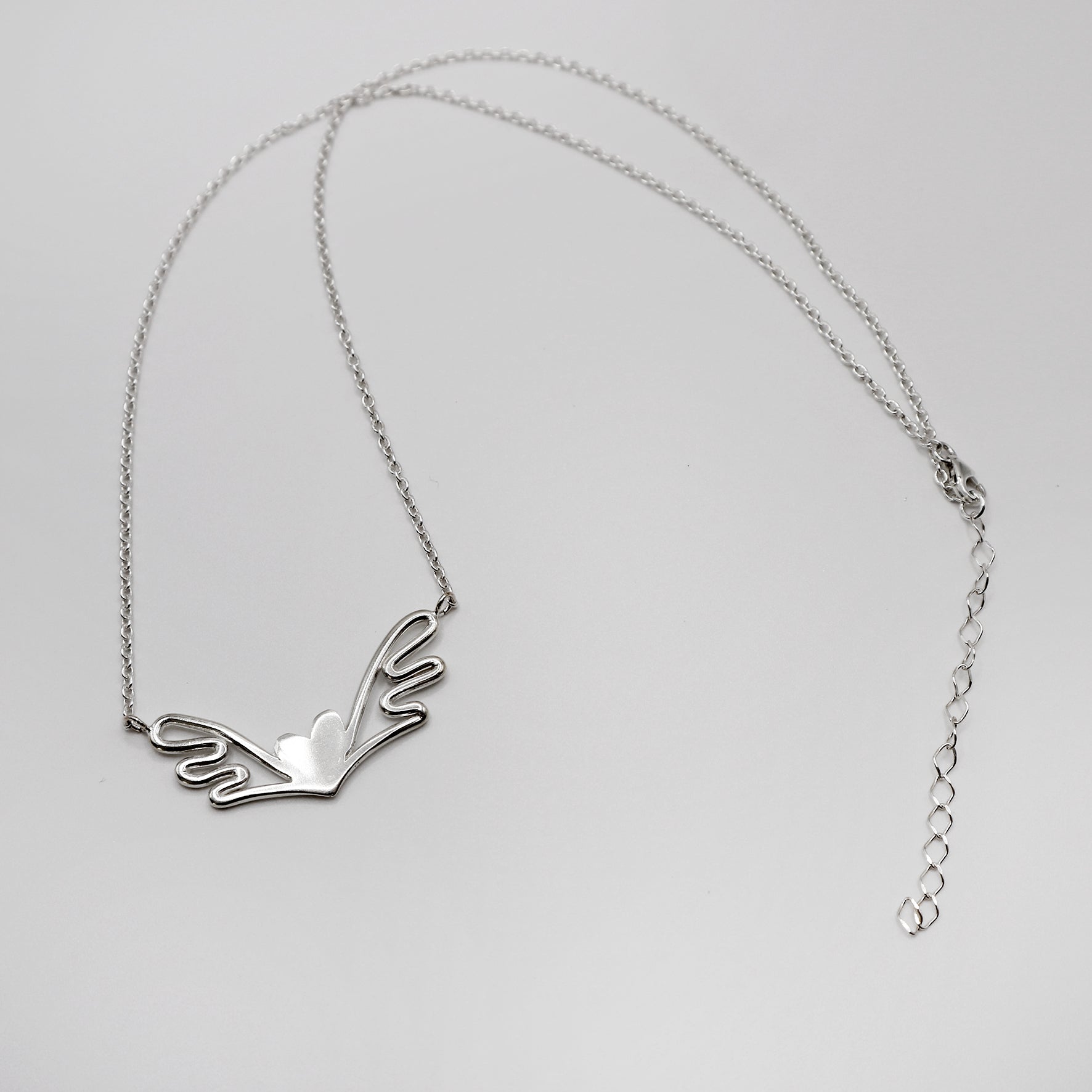 WINGS HEART necklace - sterling silver - * unique and one of a kind *