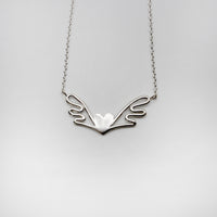 WINGS HEART necklace - sterling silver - * unique and one of a kind *