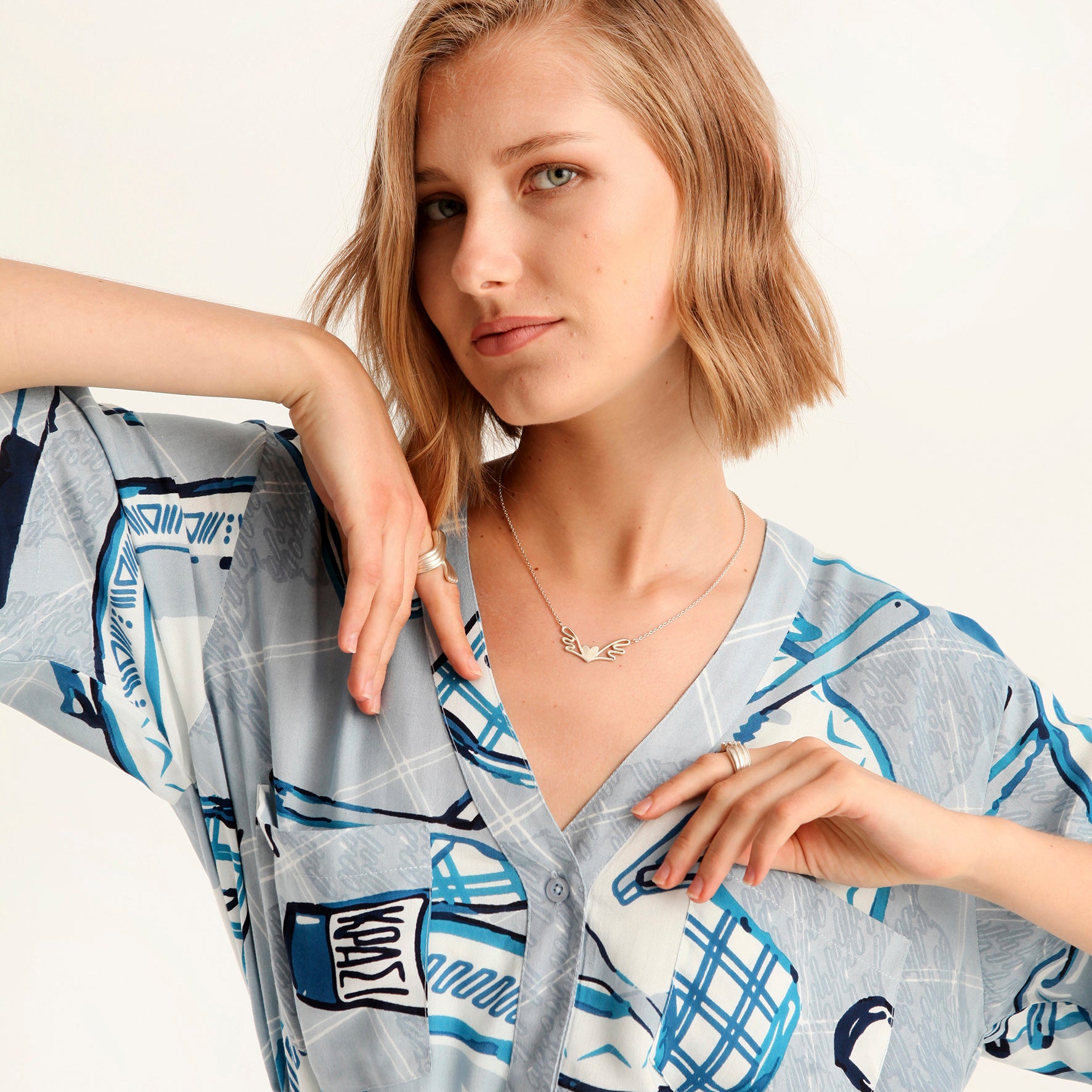 WINGS HEART necklace - sterling silver - * unique and one of a kind *