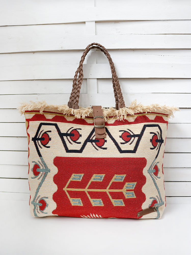 CARAVAN - PEACOCK shoulder bag - red