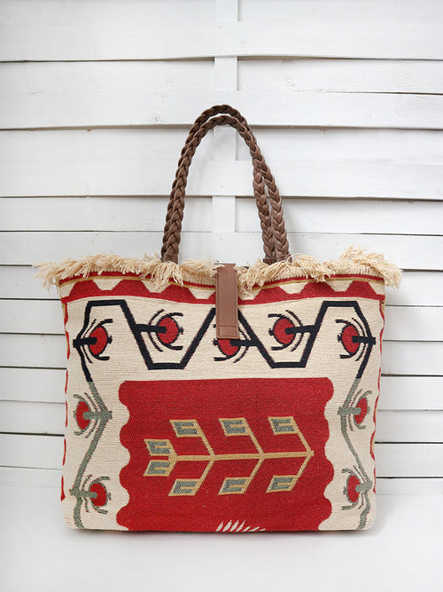 CARAVAN - PEACOCK shoulder bag - red