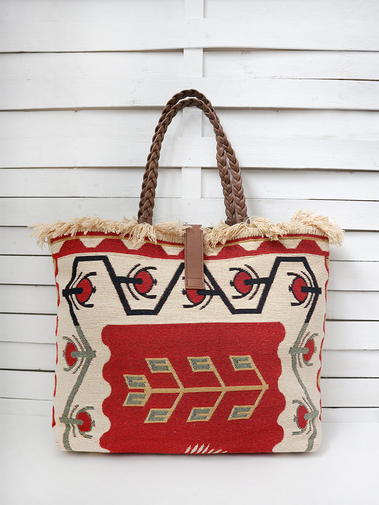 CARAVAN - PEACOCK shoulder bag - red