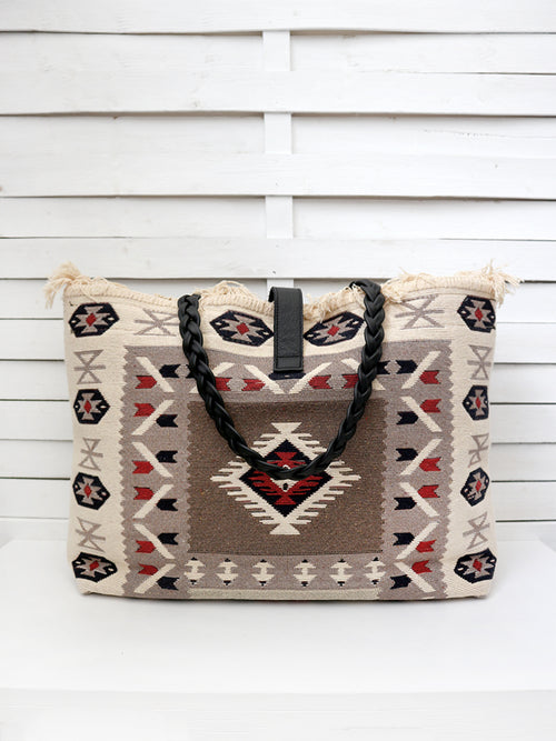 CARAVAN - PATCHES shoulder bag -grey